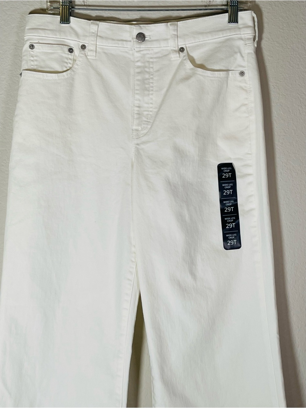 J Crew Fac NWT Tall Wide Leg Cropped Jeans in All Day Stretch Size 29T in White - Picture 5 of 15